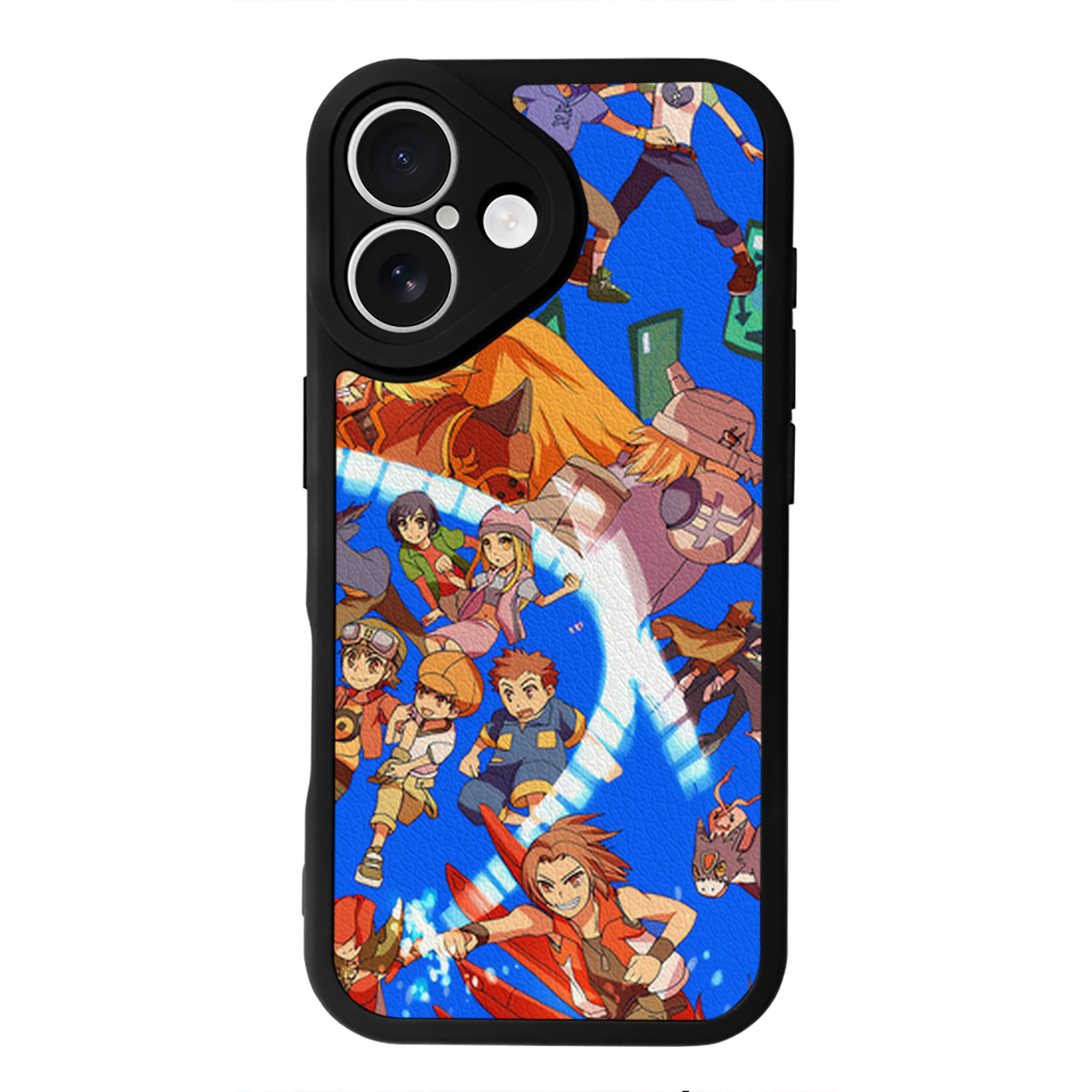 （画像用） Digimon デジタルモンスター/デジモン 【iPhone 16シリーズ対応】シリコンスマホケース（レザー調） 材質：シリコン